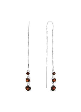 Серебряные серьги с натуральным гранатом 2.105ct (2167457)