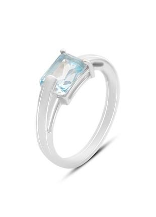 Срібне кільце з натуральним топазом 1.85ct (17 см розмір) 2166092