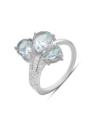 Серебряное кольцо с натуральным топазом 4.308ct (17/17.5 см размеры) 2179726