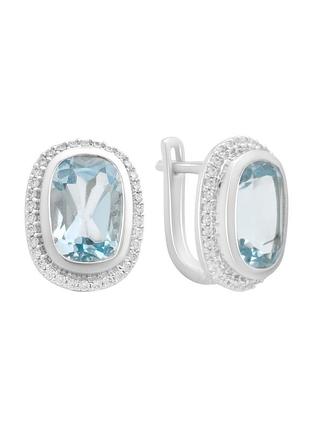 Серебряные серьги с натуральным топазом 10.17ct (2188308)