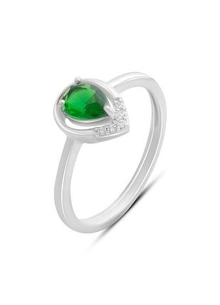 Серебряное кольцо с изумрудом nano 0.605ct (18см размер) 2192213