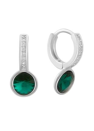 Серебряные серьги с фианитами (660002294)