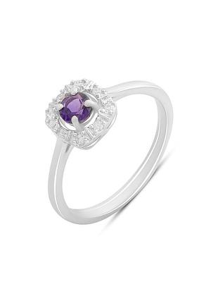 Серебряное кольцо с натуральным аметистом 0.345ct (17см размер) 2189176