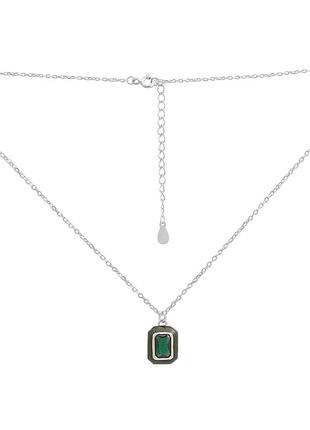Серебряное колье с фианитами, емаллю (400-450мм размер) 660002240