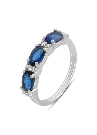 Серебряное кольцо с сапфиром nano 1.086ct, фианитами (17.5см размер) 2195139