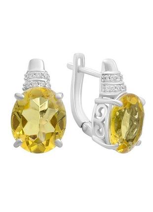 Срібні сережки з цитрином nano 8.005ct (2190011)