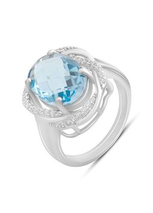 Срібне кільце з натуральним топазом 6.5ct (17 см розмір) 2188193