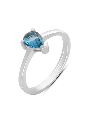 Серебряное кольцо с топазом лондон блю 0.469ct (18см размер) 2195931