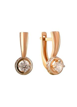 Золоті сережки з фіанітами 0.5ct (213421304)
