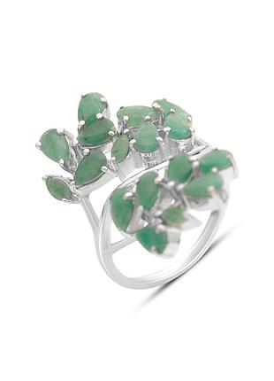 Срібне кільце з натуральним смарагдом 2.8ct (17 см розмір) 2163527