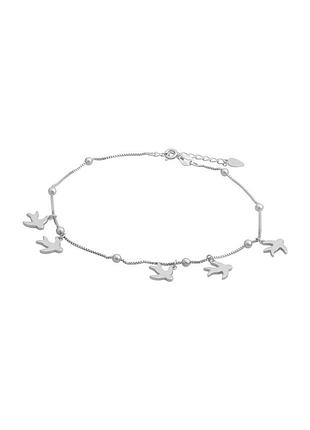 Серебряный браслет на ногу без камней (23-26см размер) 2143765