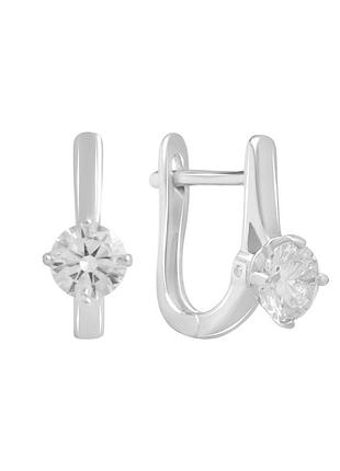 Серебряные серьги с фианитами (2138839)