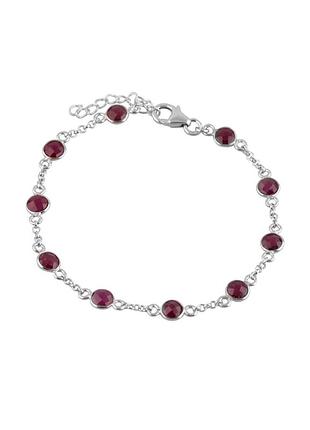Серебряный браслет с натуральным рубином 7.116ct (17-20см размер) 2118213