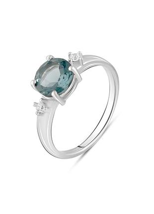 Серебряное кольцо с топазом лондон блю 1.685ct (17/17.5/18 см размеры) 2024644