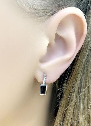 Серебряные серьги с натуральным гранатом 1.262ct (1972656) 3