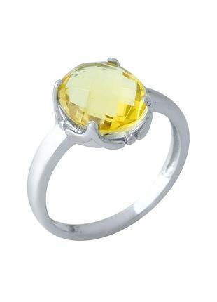 Серебряное кольцо с цитрином nano (17.5см размер) 1968062