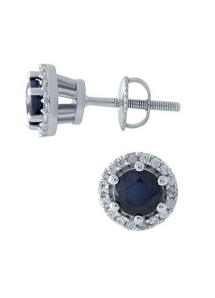 Срібні сережки з натуральним сапфіром 1.679ct (1966709)