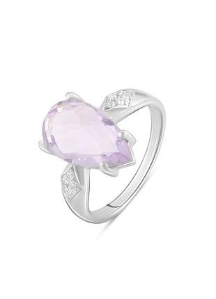 Серебряное кольцо с натуральным аметистом 4.718ct (17/18.5 см размеры) 1966013