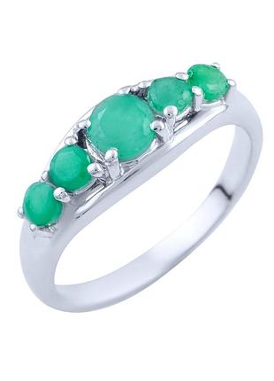 Серебряное кольцо с натуральным изумрудом 2.495ct (17/17.5/18 см размеры) 1803493