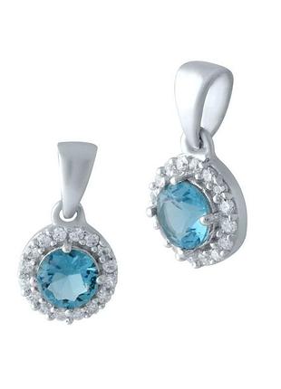 Серебряная подвеска с топазом лондон блю 0.595ct (1961353)