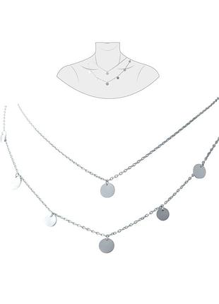 Серебряное колье без камней (400-450мм размер) 1928264