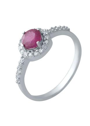 Срібне кільце з натуральним рубіном 1.05ct (16.5/17/17.5 см розміри) 2021513