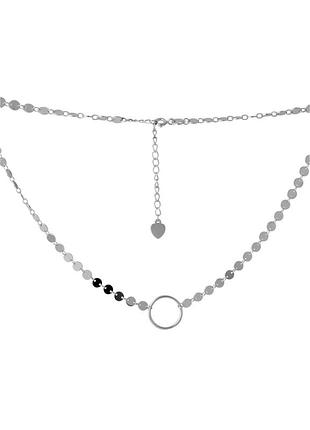 Серебряное колье без камней (380-400мм размер) 2068242