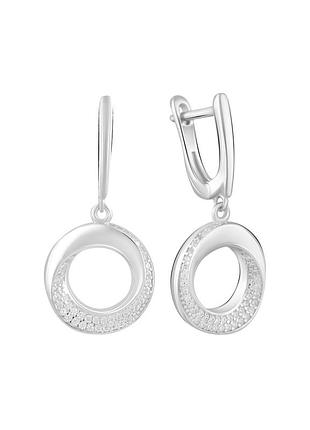 Серебряные серьги с фианитами (2129790)