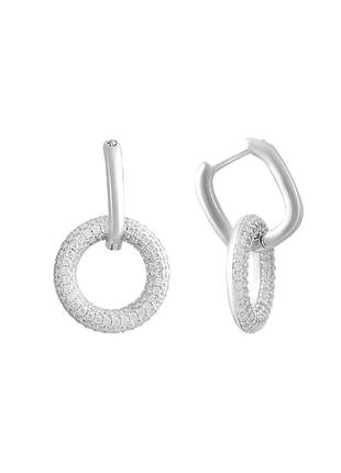 Серебряные серьги с фианитами (2138792)