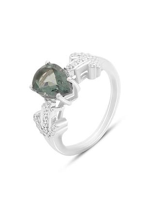 Серебряное кольцо с топазом лондон блю 1.938ct, фианитами (17см размер) 2151814