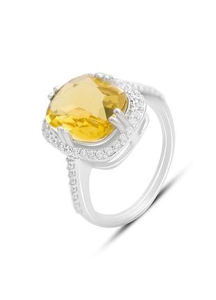 Серебряное кольцо с цитрином nano (17.5см размер) 2171881