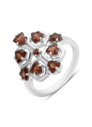 Серебряное кольцо с натуральным гранатом 2.325ct (17/17.5/18 см размеры) 2171515
