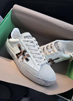 Premiata stevend 6660 white leo / silver sole