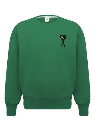 Puma x ami толстовка crew - зелена