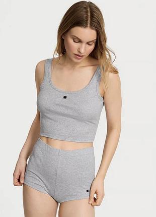 Піжама жіноча 100% cotton tank & shorts pajama set grey m