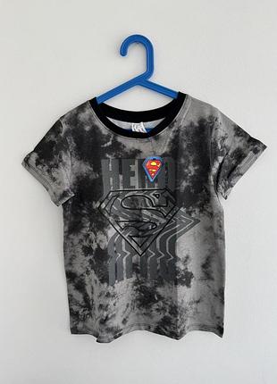 Стильная детская футболка superman (супермен) в стиле tie-dye для мальчика