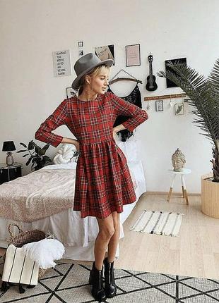 Короткое платье в клетку, 3