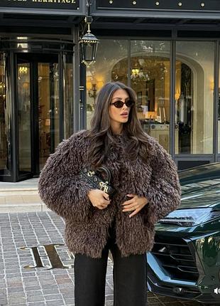 Шуба лама альпака овчина штучне хутро zara s, m