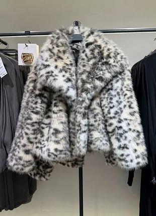 Шуба шубка леопардова штучне хутро zara s, m, l