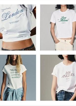 Футболки zara з принтом