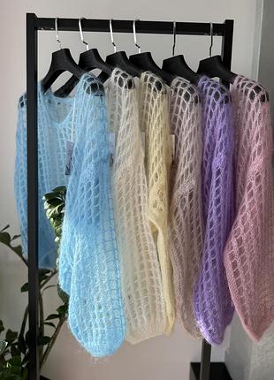 Ніжні павутинки з kid mohair made in italy 🇮🇹 пудра , голуба , жовта , молочна , тауп , бузкова
