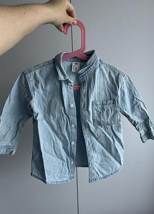 Дитяча джинсова сорочка h&m 92 розмір