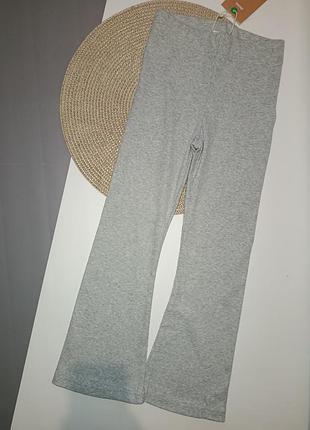 Лосины клеш в рубчик на девочку 6 лет (116 см), green cotton.
