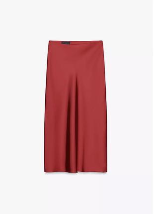 Атласна спідниця zara юбка