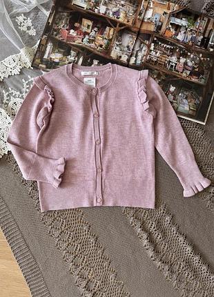 Кардиган кофта на ґудзиках на дівчинку zara рожева 3 4 роки