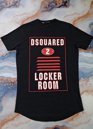 Футболка dsquared2 locker room черная с потертостями