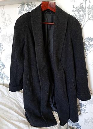 Винтажное шерстяное пальто с кашемиром essence / made in usk / oversize