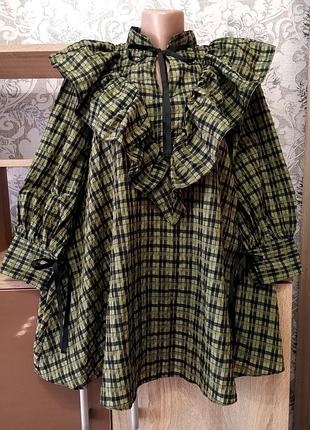 Блуза с рюшами свободного кроя topshop