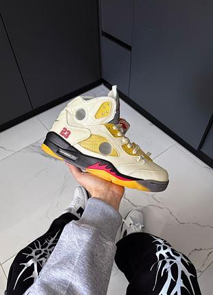 Кроссовки nike air jordan 5 retro off-white sail