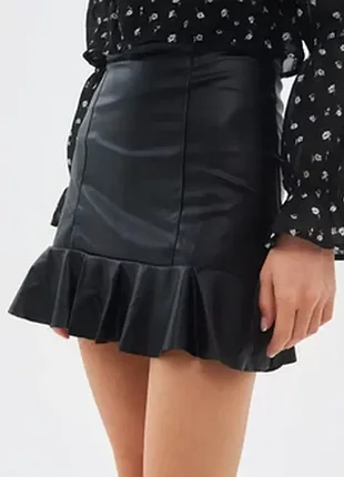 H&amp;m юбка искусственная кожа